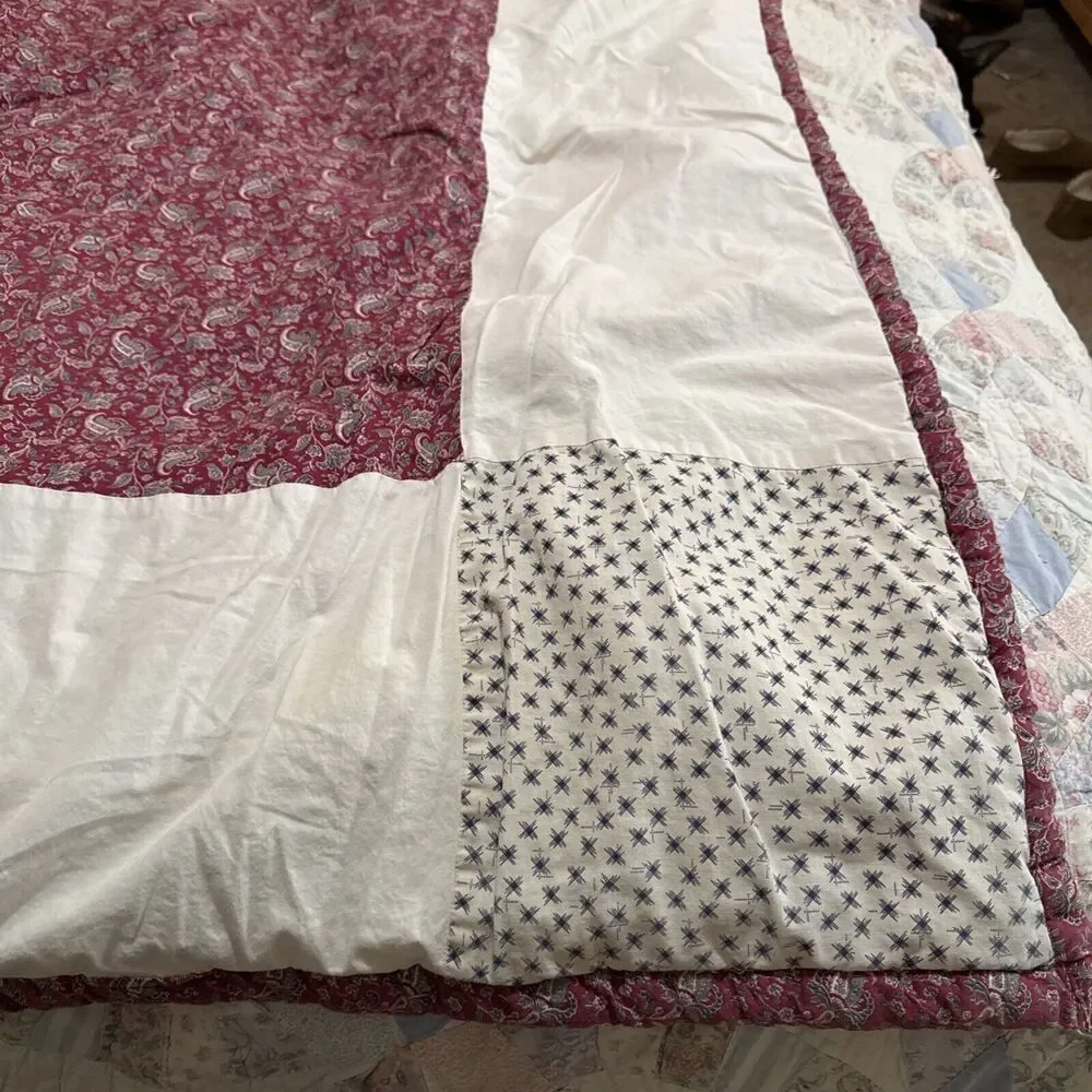 Baby Handmade Quilt Gift 56x41 Paisley Ric Rac Cottage Grandma Homestead Toddler